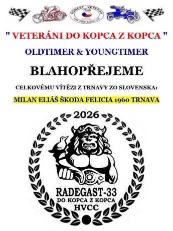 Vítěz Radegast-33 2026 Milan Eliáš Trnava Slovakia
