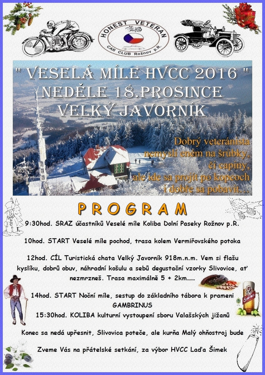 Plakát Veselá míle HVCC 2016